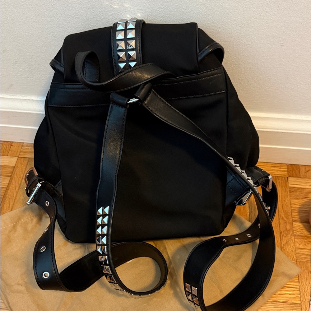Michael Kors Black Nylon Backpack with Silver Accents - Picture 4 of 4